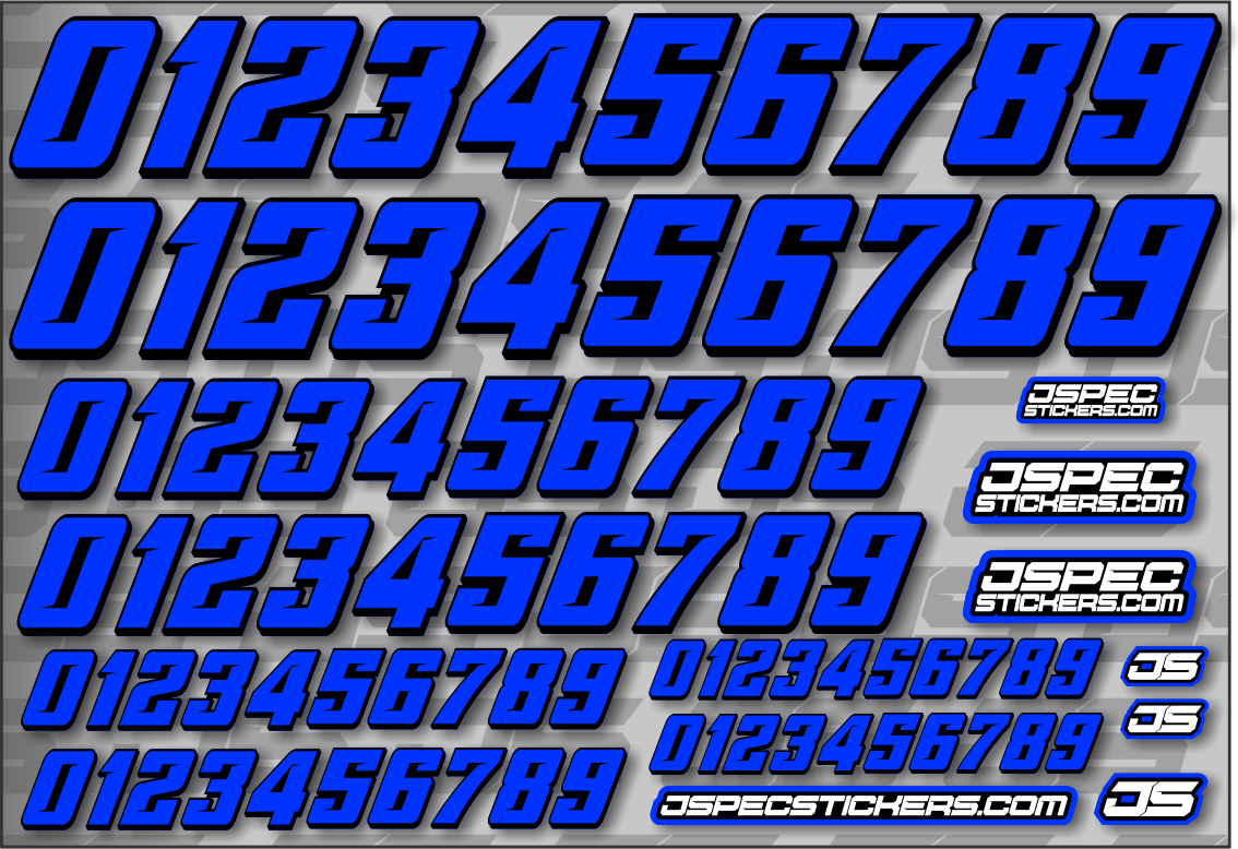 RC CAR NUMBER DECAL SHEET STYLE 2 - Jspec Stickers