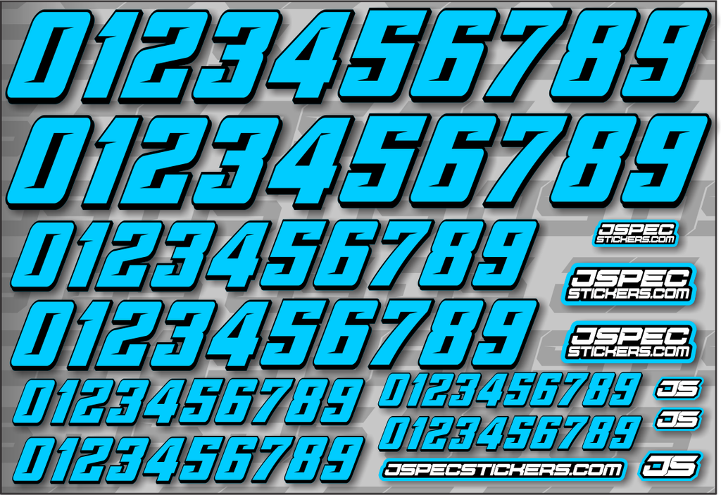 RC CAR NUMBER DECAL SHEET STYLE 2 - Jspec Stickers