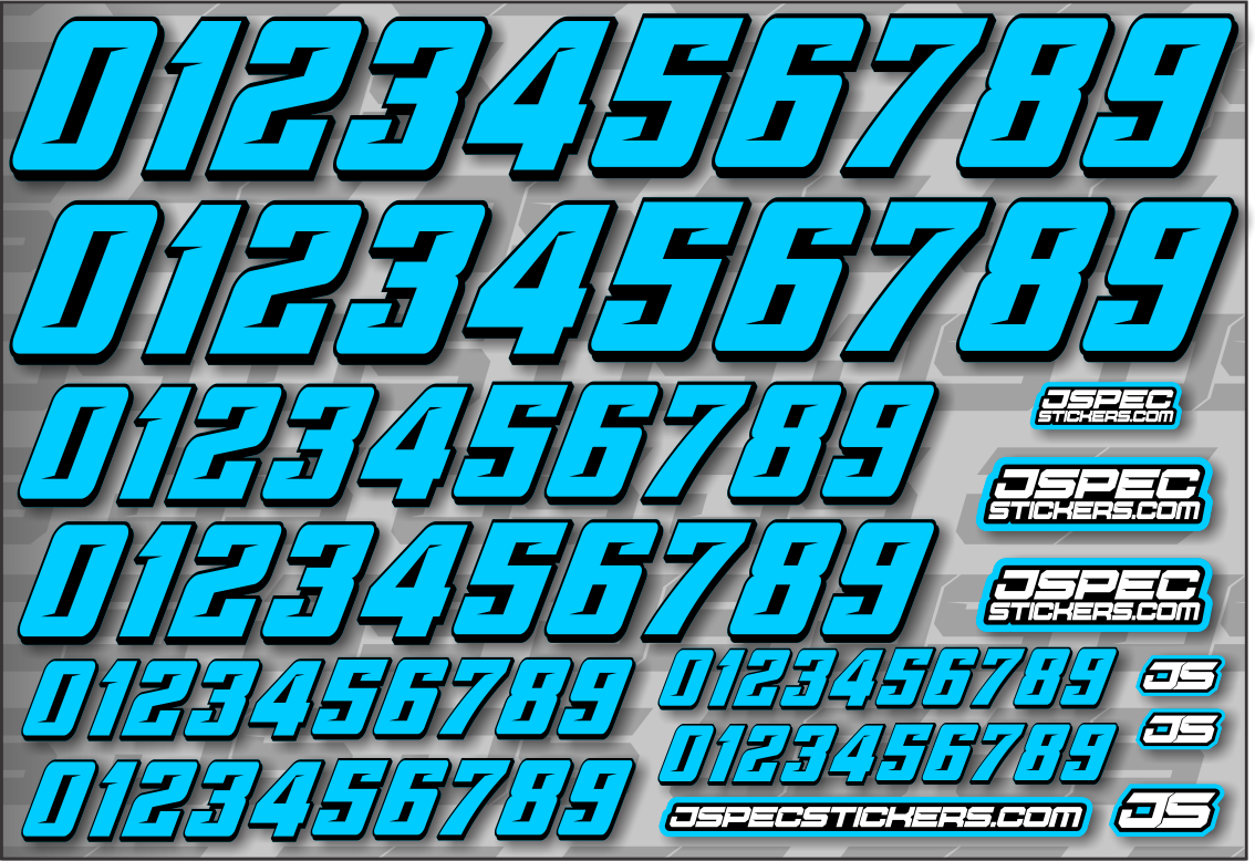 RC CAR NUMBER DECAL SHEET STYLE 2 - Jspec Stickers