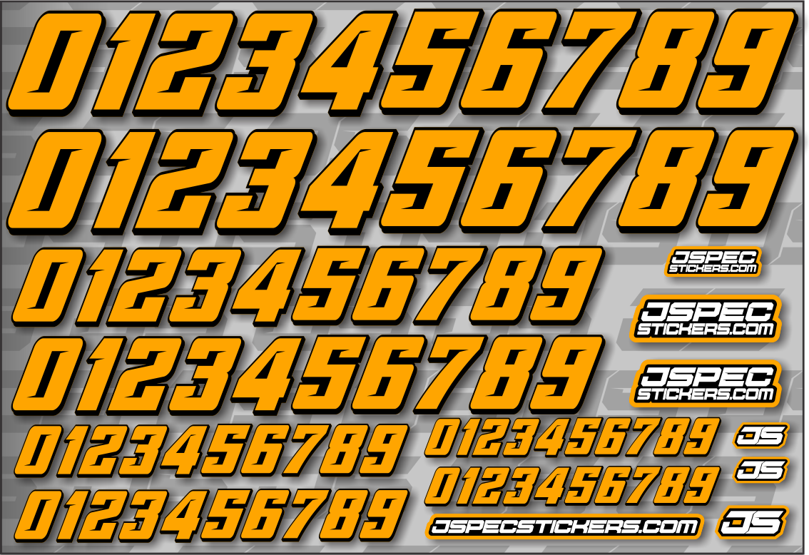 RC CAR NUMBER DECAL SHEET STYLE 2 - Jspec Stickers