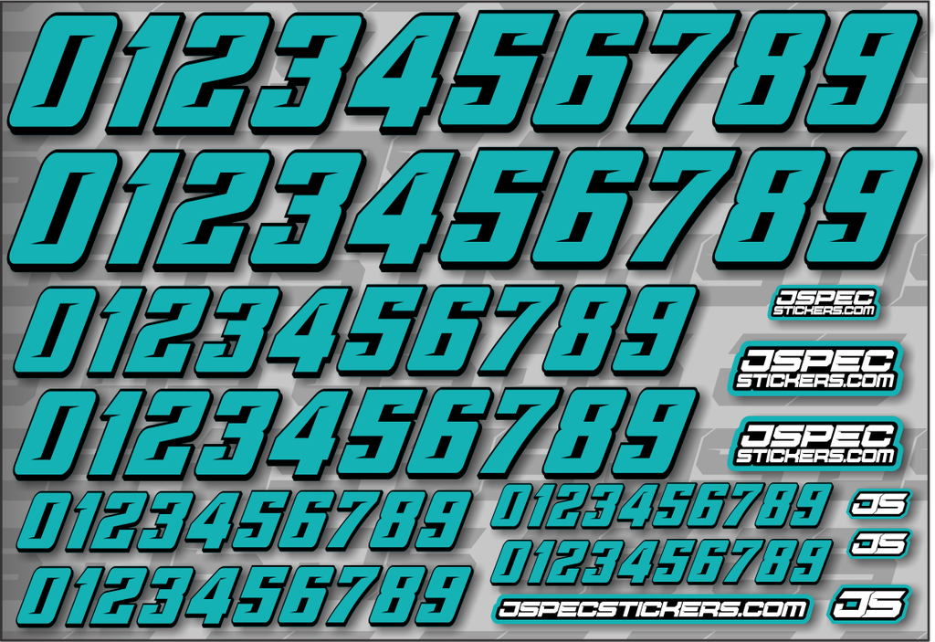 RC CAR NUMBER DECAL SHEET STYLE 2 - Jspec Stickers