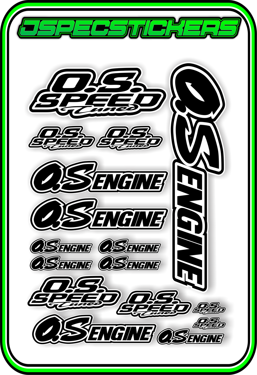 OS ENGINES STICKER SHEET A5 - Jspec Stickers