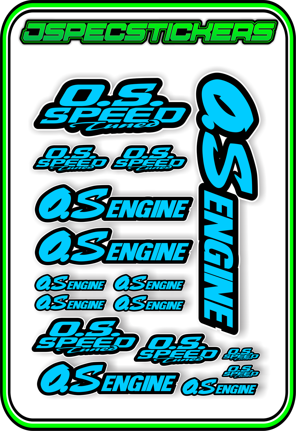 OS ENGINES STICKER SHEET A5 - Jspec Stickers