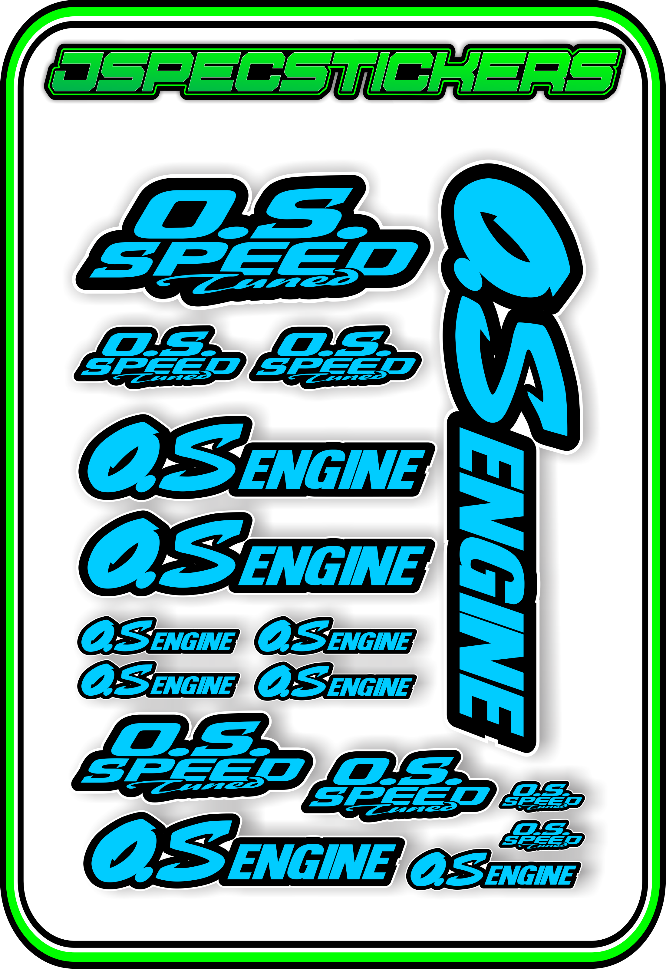 OS ENGINES STICKER SHEET A5 - Jspec Stickers