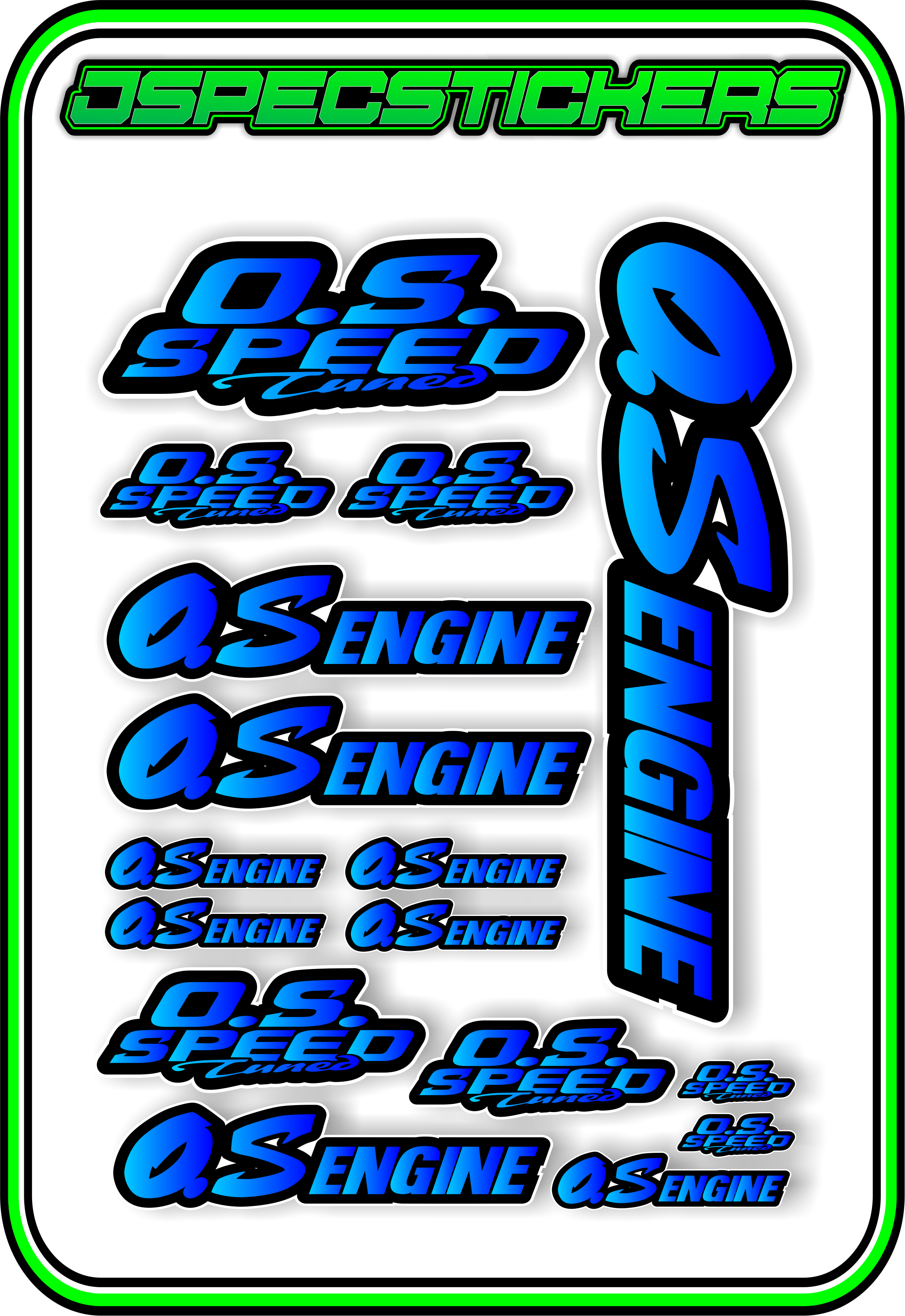 OS ENGINES STICKER SHEET A5 - Jspec Stickers