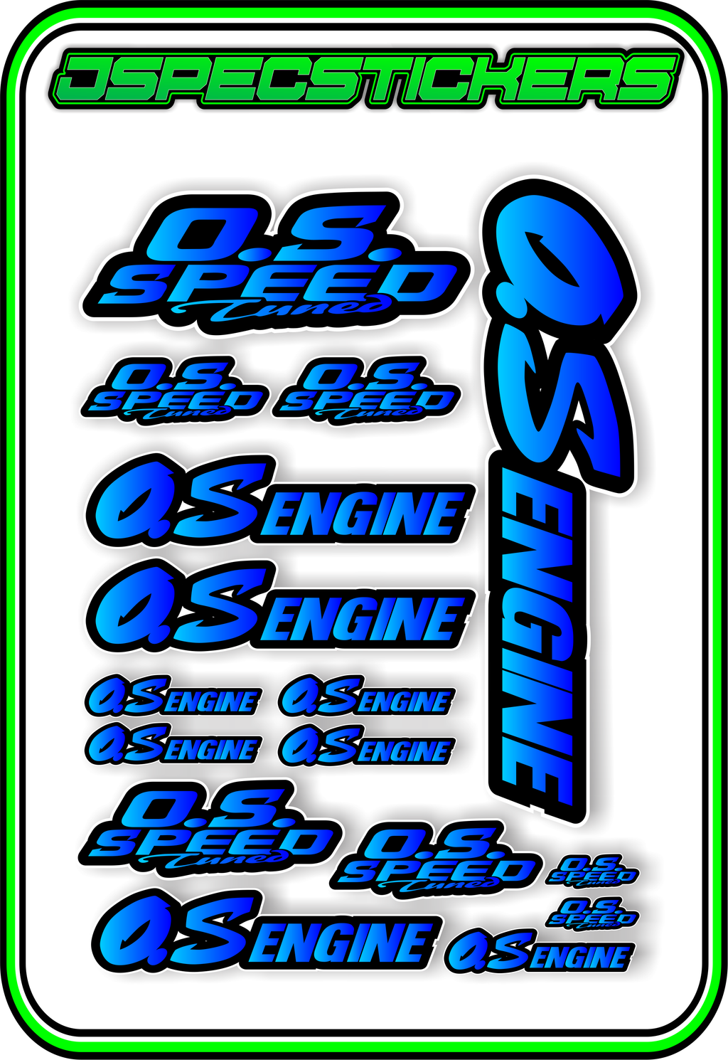 OS ENGINES STICKER SHEET A5 - Jspec Stickers