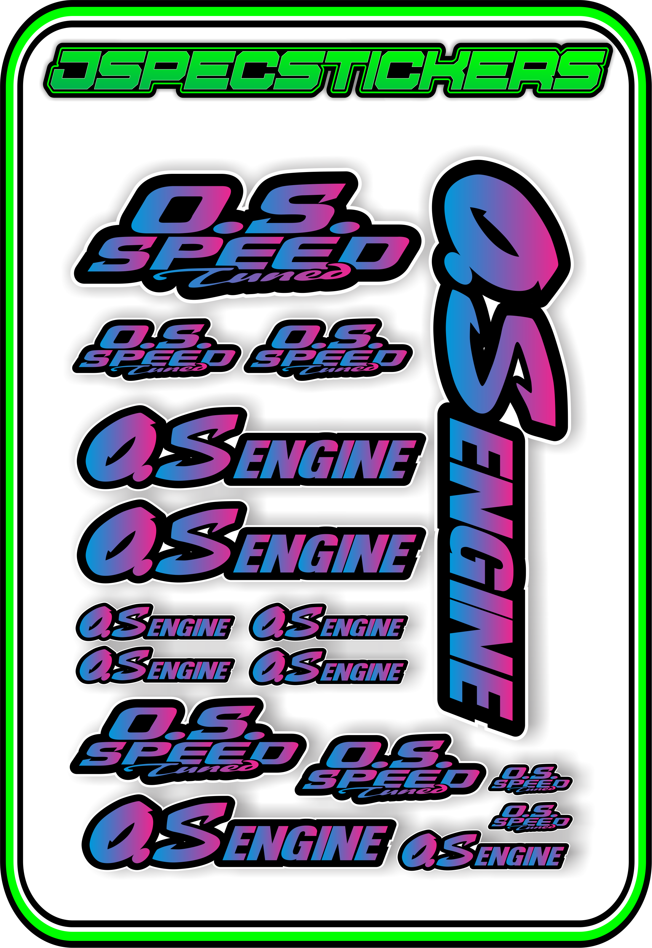 OS ENGINES STICKER SHEET A5 - Jspec Stickers