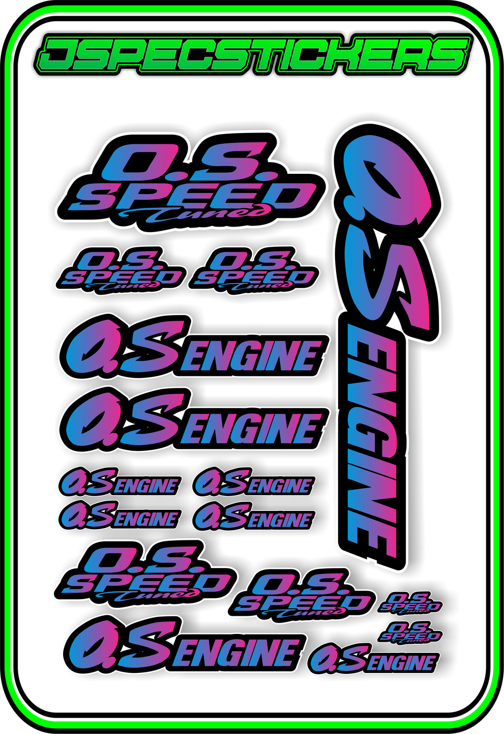 OS ENGINES STICKER SHEET A5 - Jspec Stickers