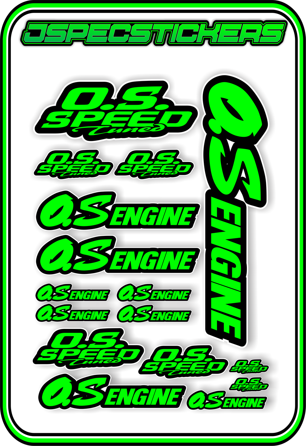 OS ENGINES STICKER SHEET A5 - Jspec Stickers