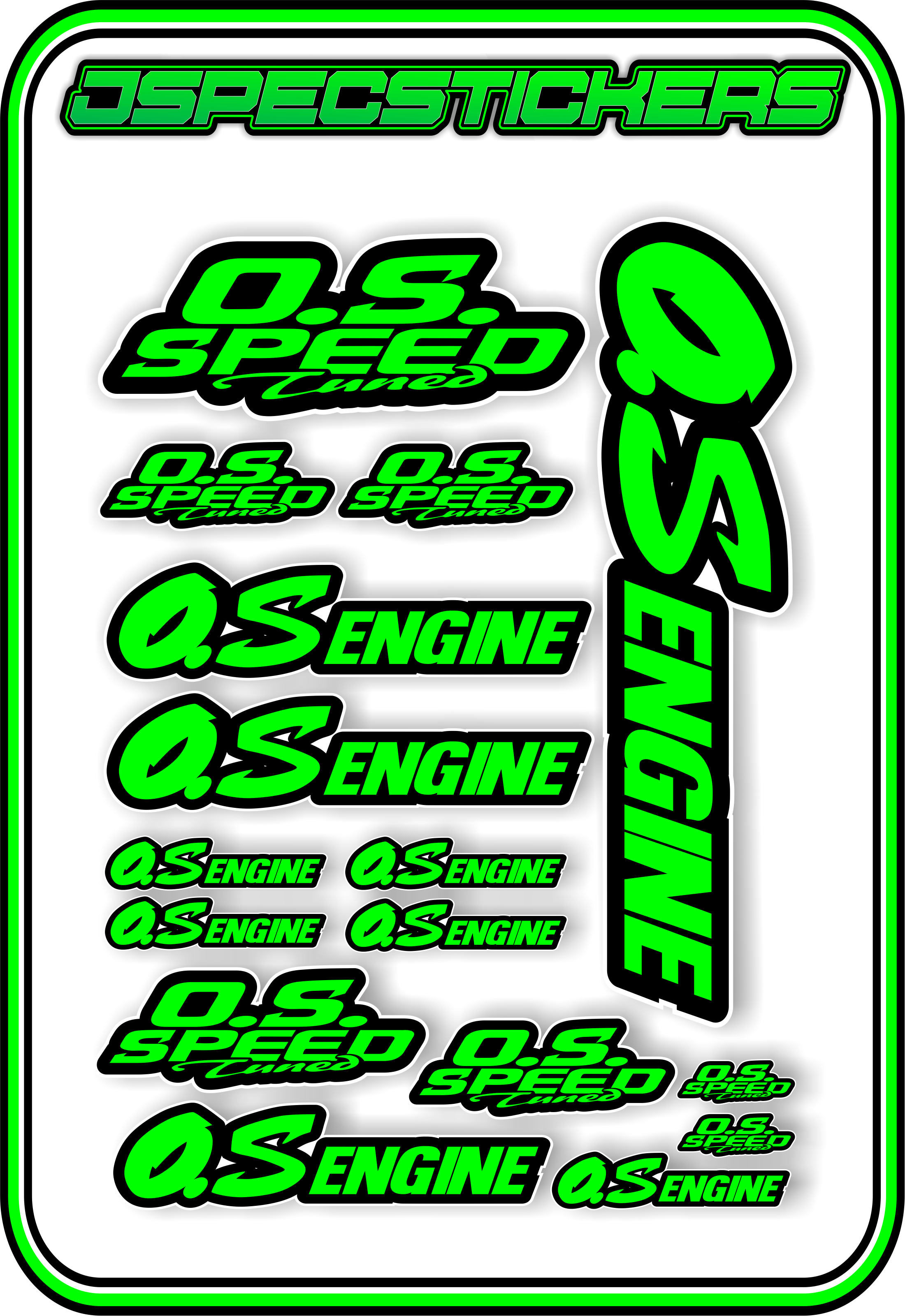 OS ENGINES STICKER SHEET A5 - Jspec Stickers