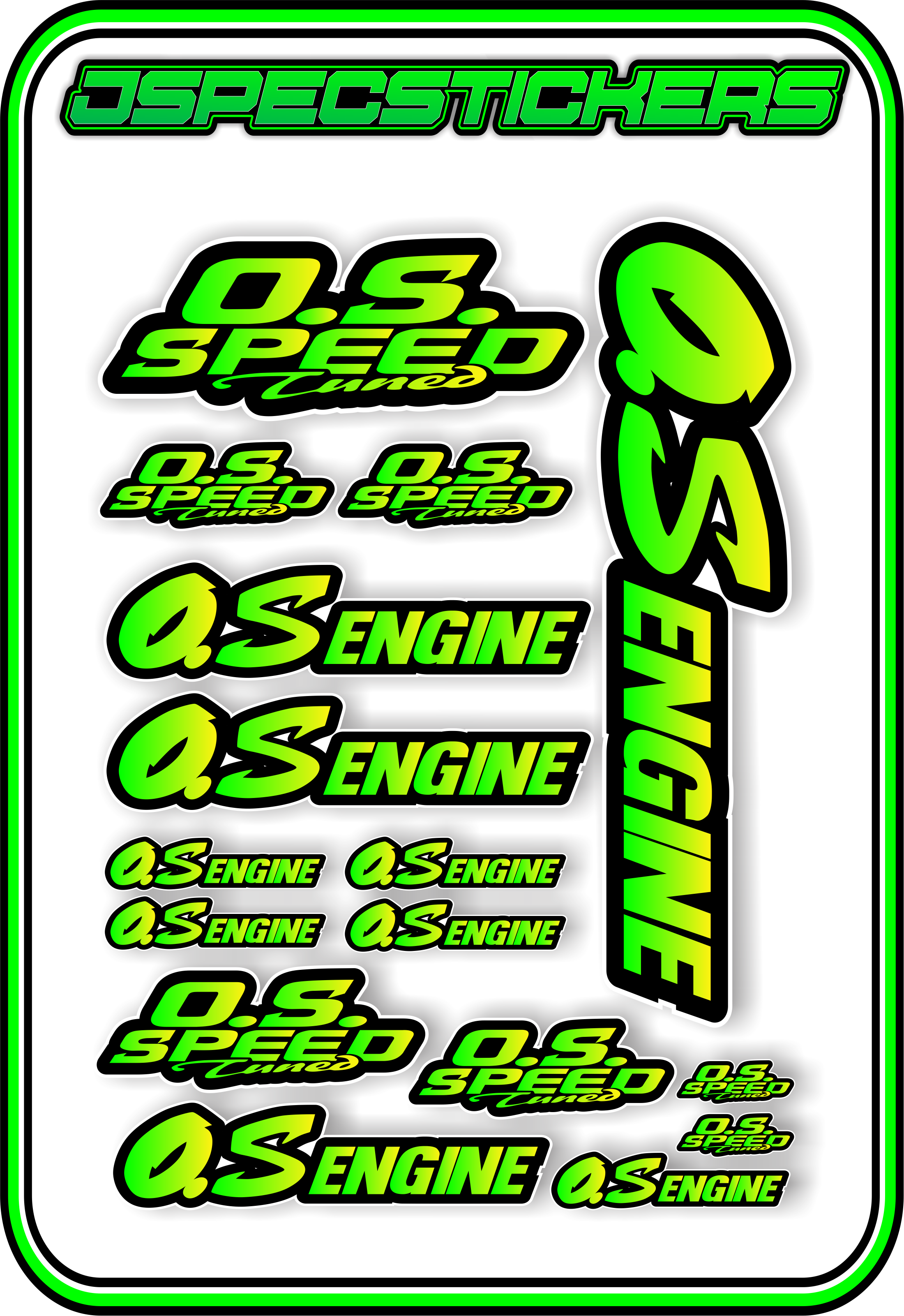 OS ENGINES STICKER SHEET A5 - Jspec Stickers