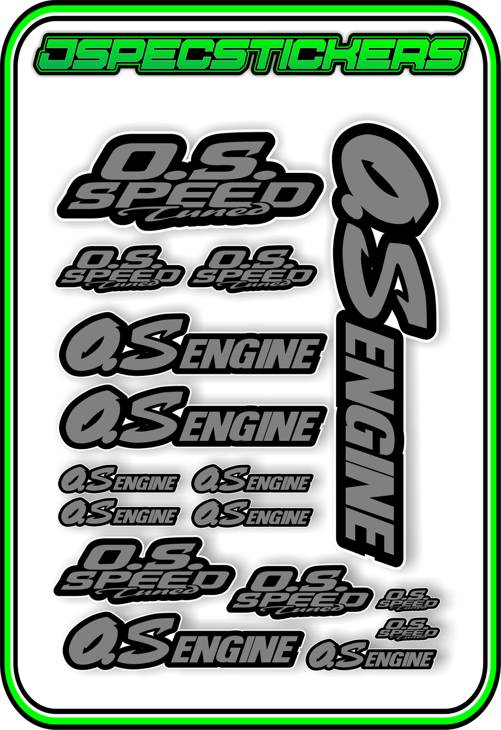 OS ENGINES STICKER SHEET A5 - Jspec Stickers