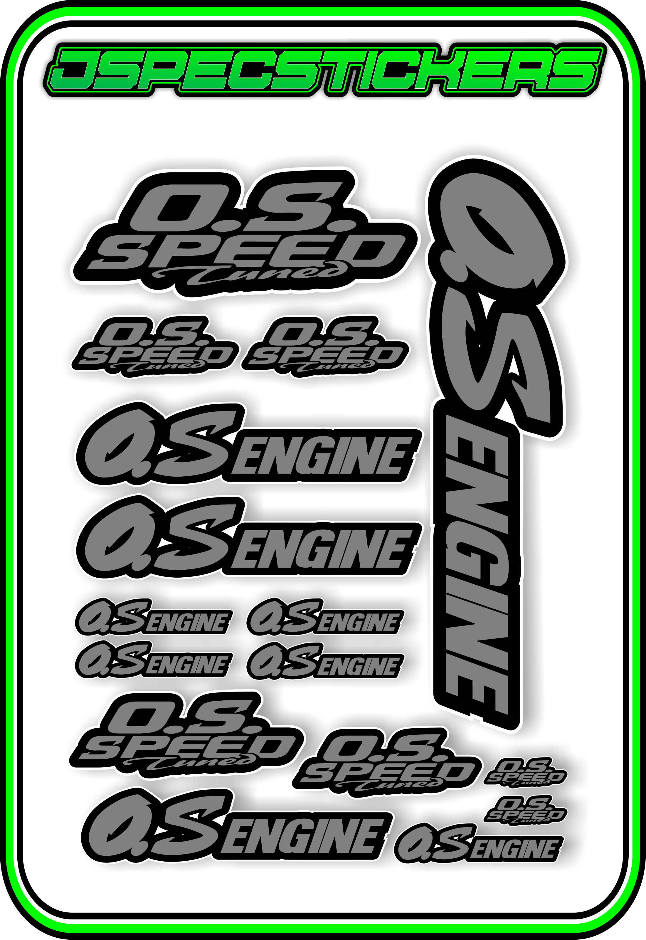 OS ENGINES STICKER SHEET A5 - Jspec Stickers