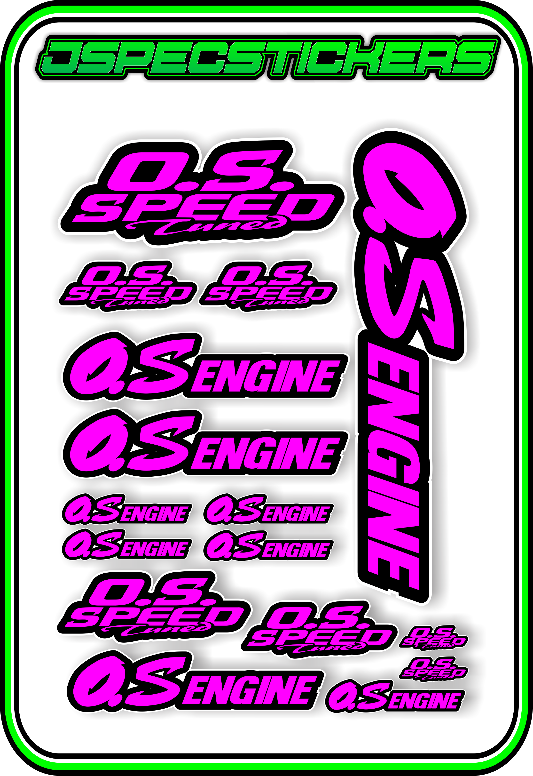 OS ENGINES STICKER SHEET A5 – Jspec Stickers