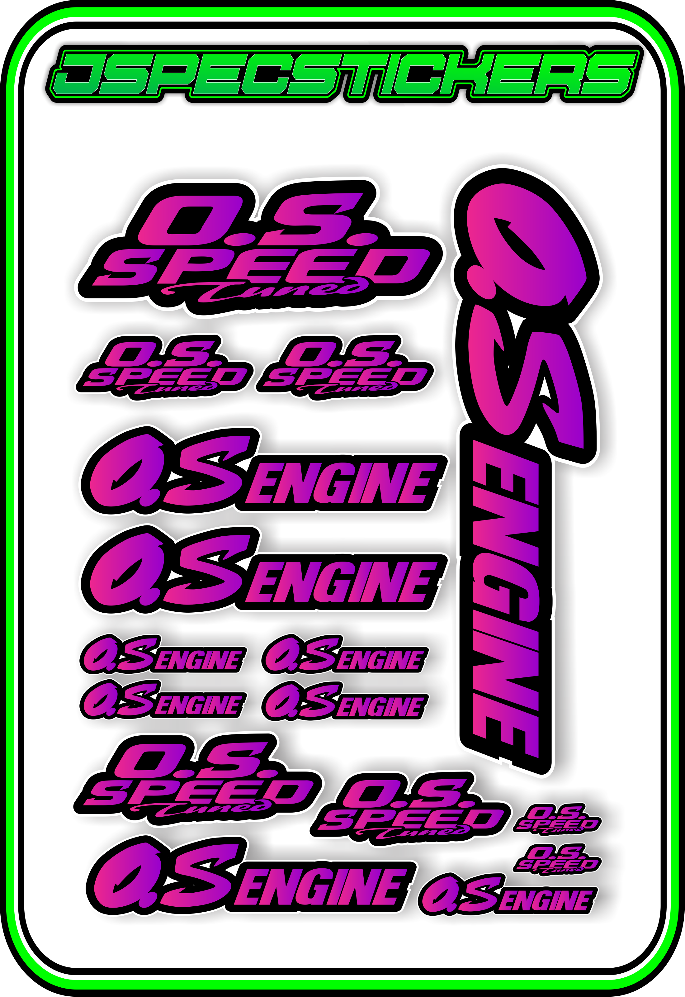 OS ENGINES STICKER SHEET A5 - Jspec Stickers