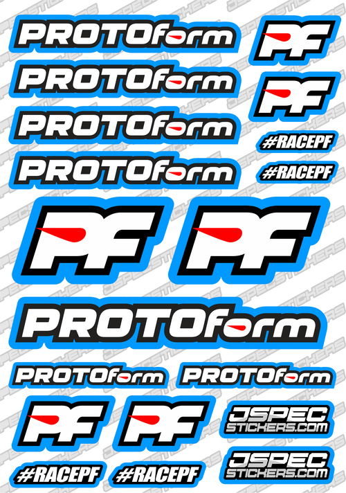 PROTOFORM RC STICKER SHEET A5 'RK EDITION' - Jspec Stickers