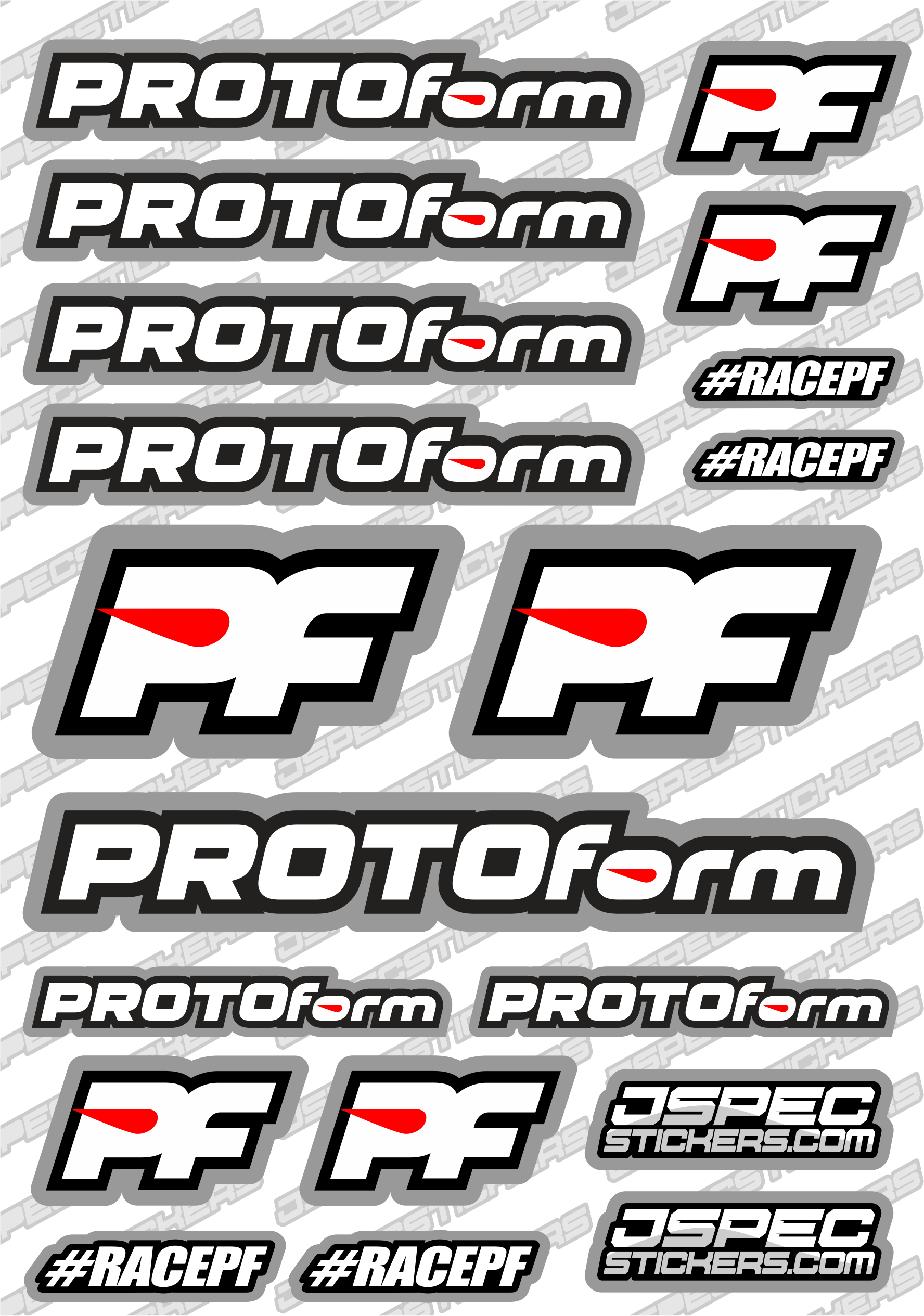 PROTOFORM RC STICKER SHEET A5 'RK EDITION' - Jspec Stickers