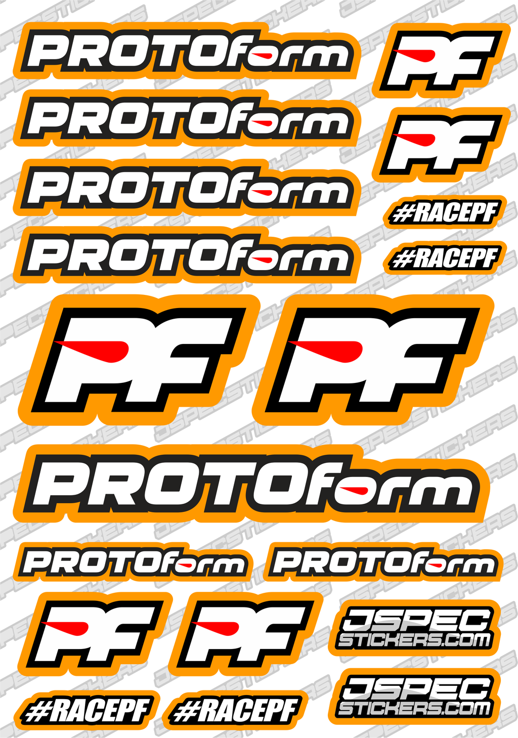 PROTOFORM RC STICKER SHEET A5 'RK EDITION' - Jspec Stickers