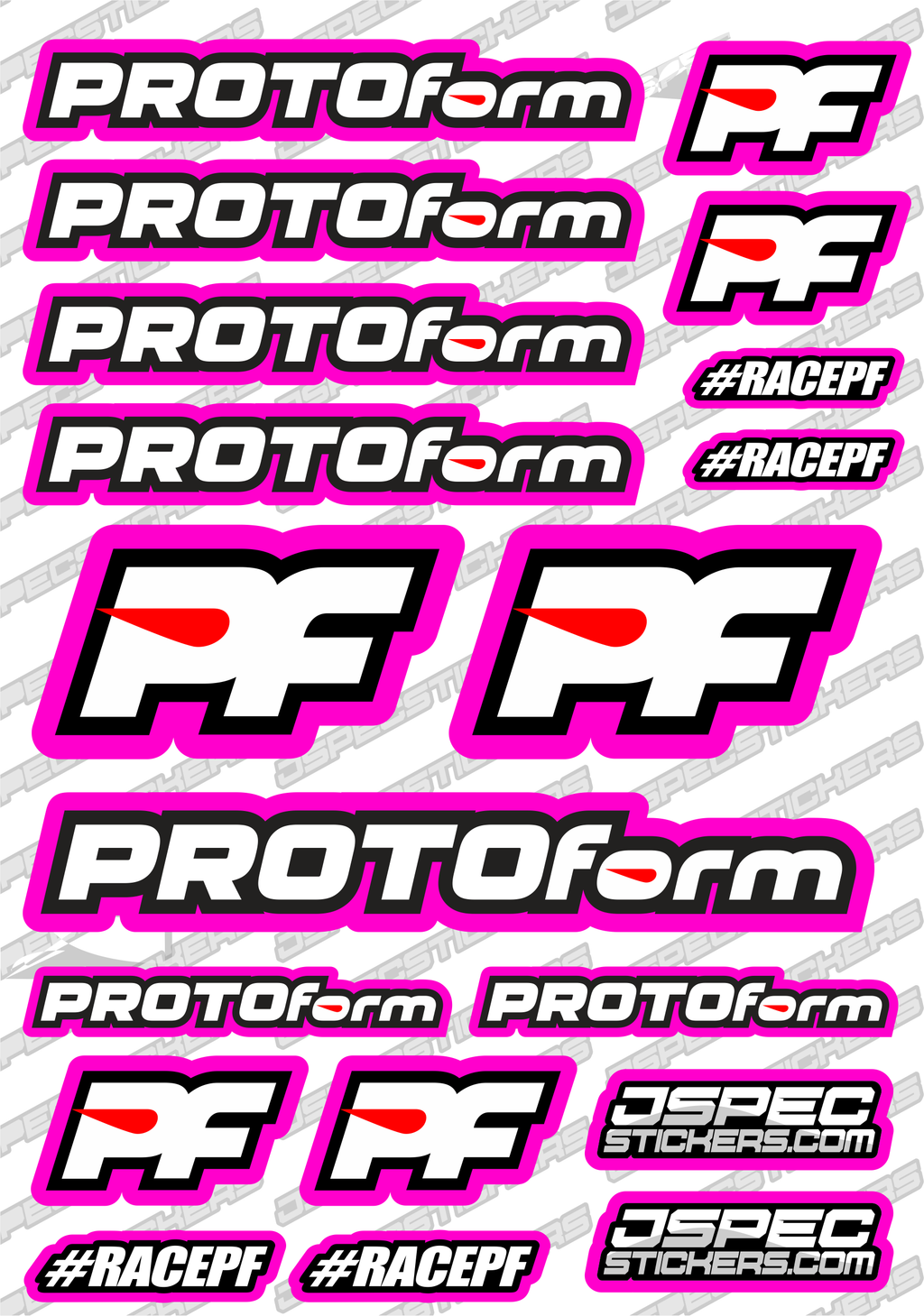 PROTOFORM RC STICKER SHEET A5 'RK EDITION' - Jspec Stickers