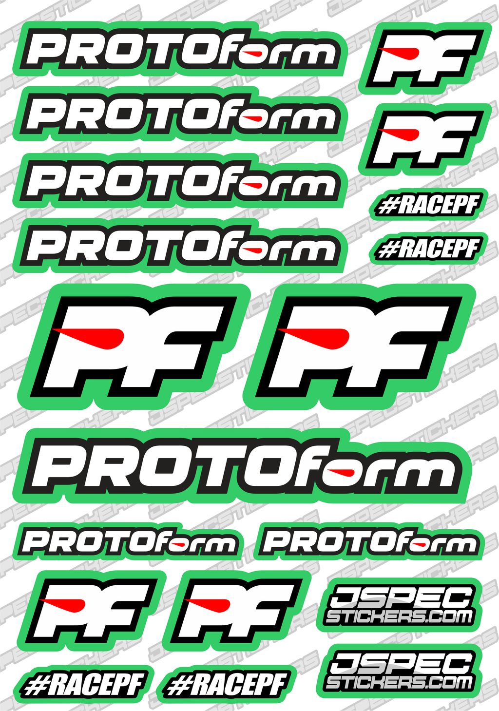 PROTOFORM RC STICKER SHEET A5 'RK EDITION' - Jspec Stickers