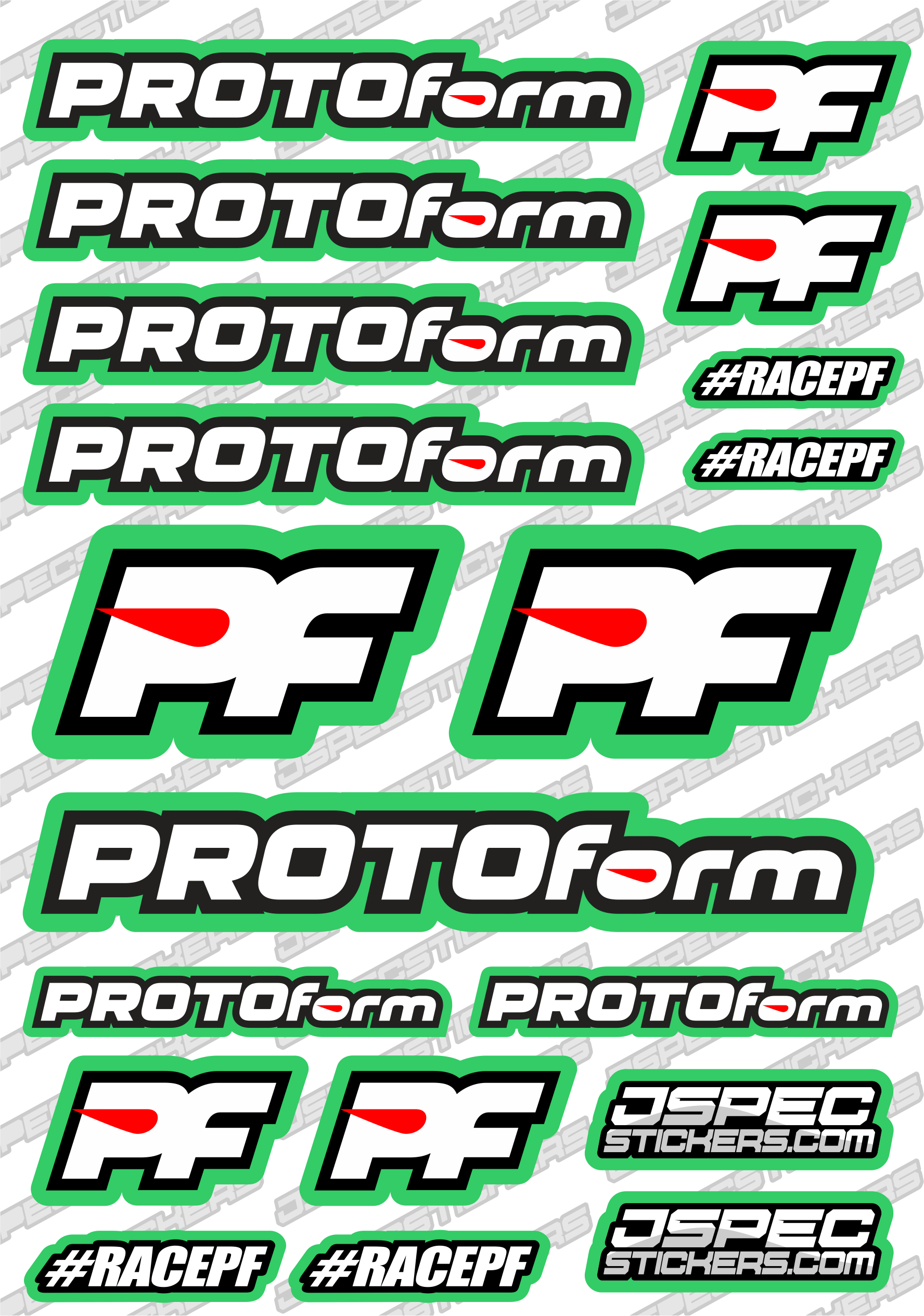 PROTOFORM RC STICKER SHEET A5 'RK EDITION' - Jspec Stickers