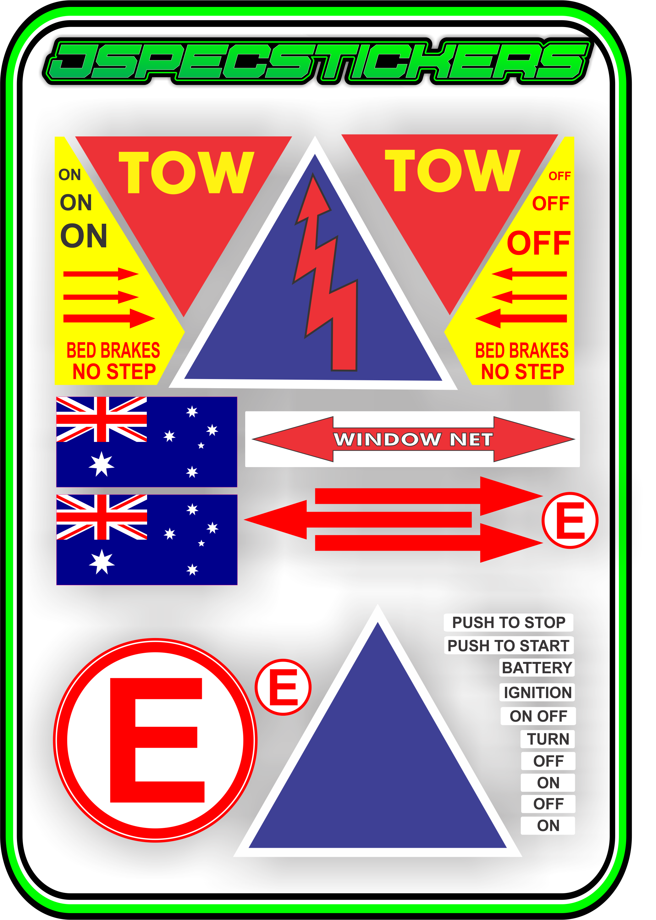 RACE CAR CAMS STICKERS BIG - Jspec Stickers