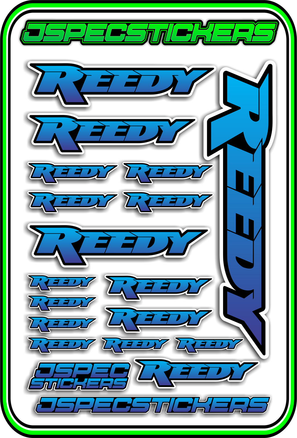 REEDY RC STICKER SHEET A5 - Jspec Stickers