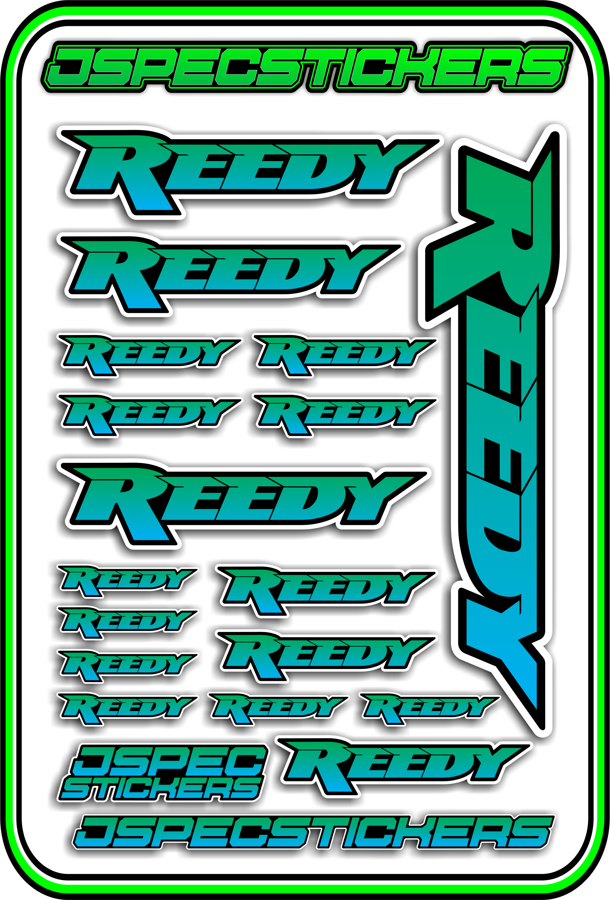 REEDY RC STICKER SHEET A5 - Jspec Stickers