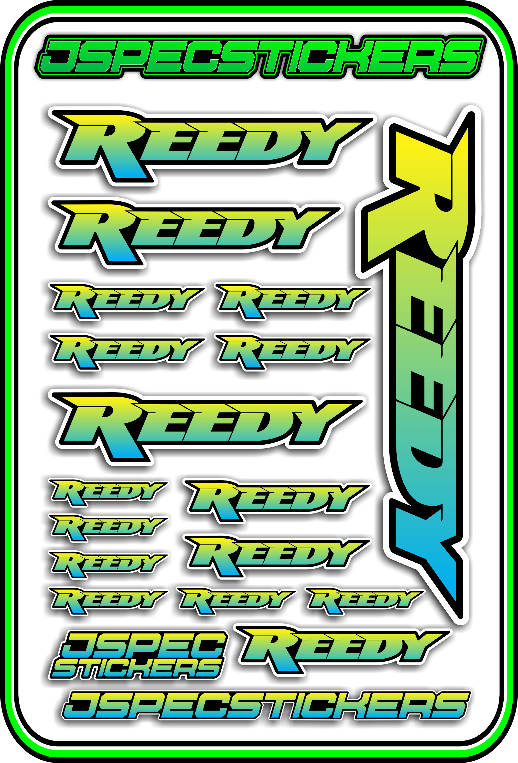 REEDY RC STICKER SHEET A5 - Jspec Stickers