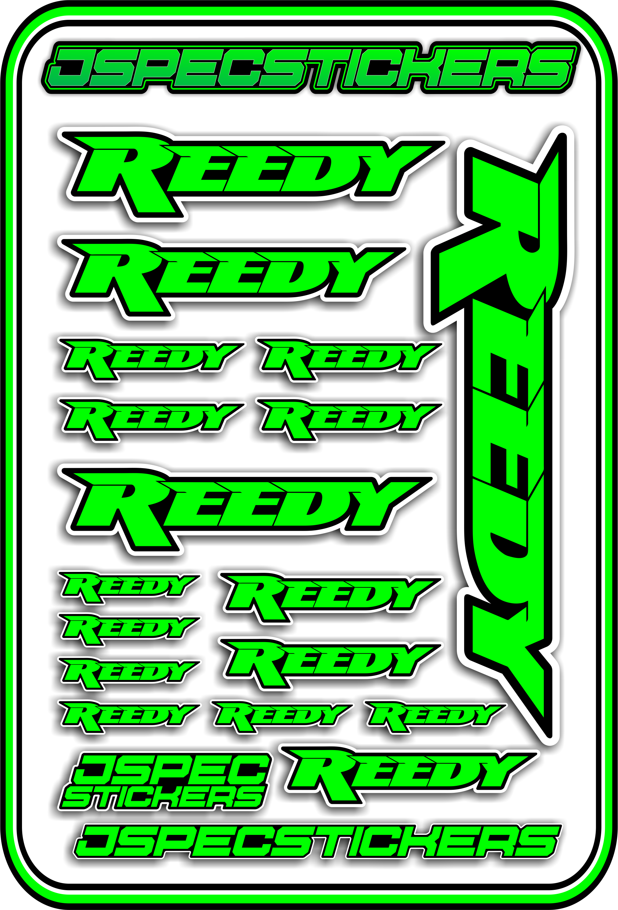 REEDY RC STICKER SHEET A5 - Jspec Stickers