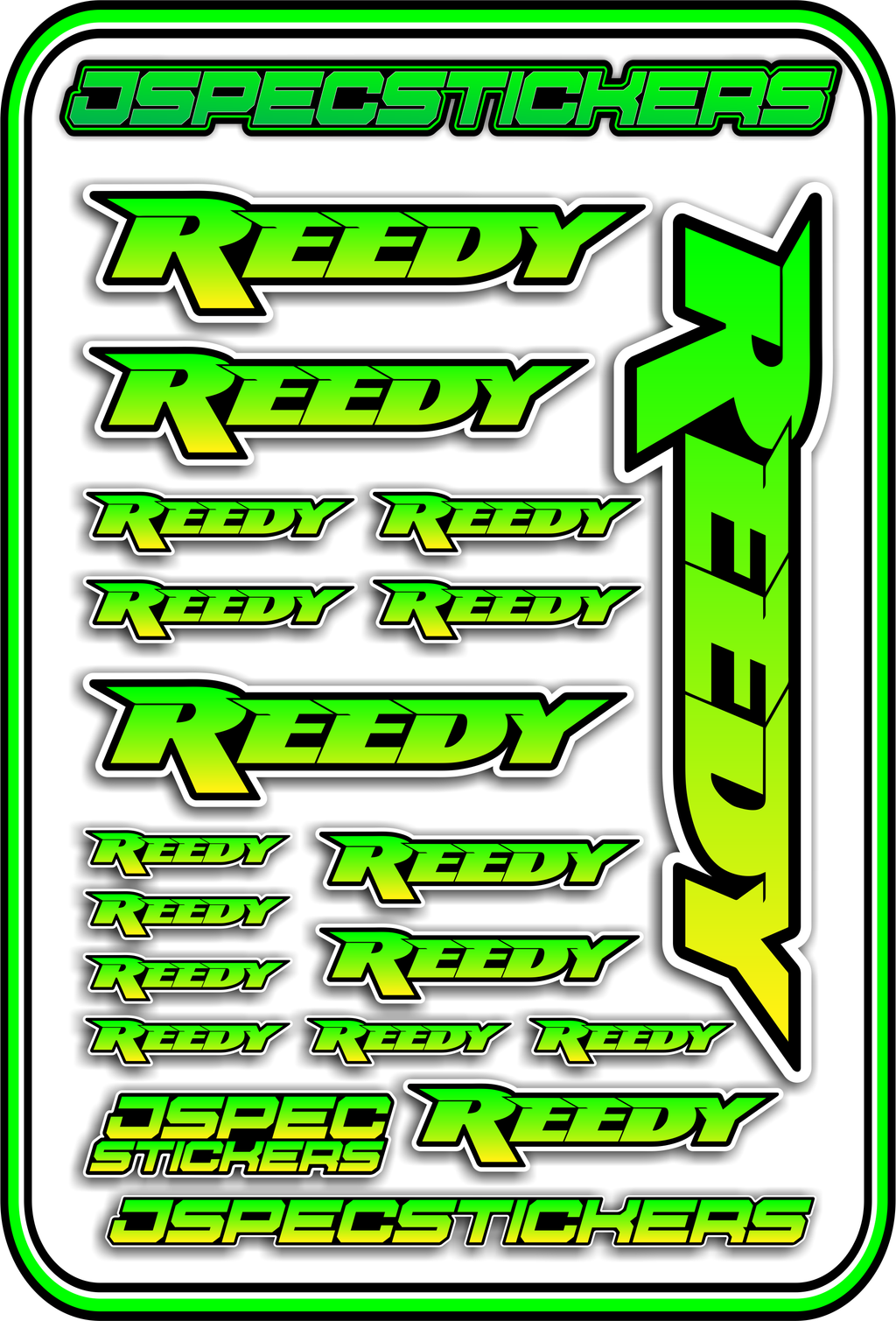 REEDY RC STICKER SHEET A5 - Jspec Stickers