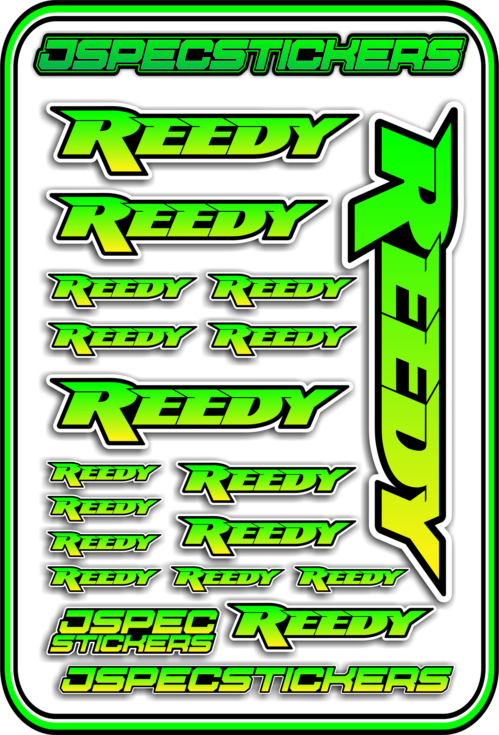 REEDY RC STICKER SHEET A5 - Jspec Stickers