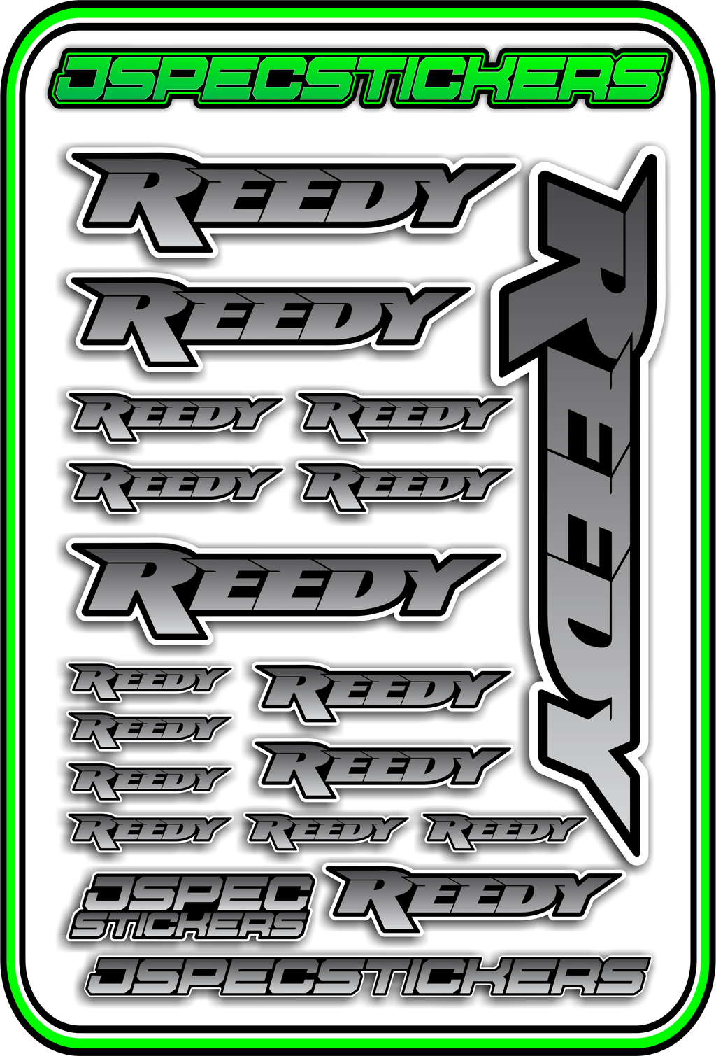 REEDY RC STICKER SHEET A5 - Jspec Stickers