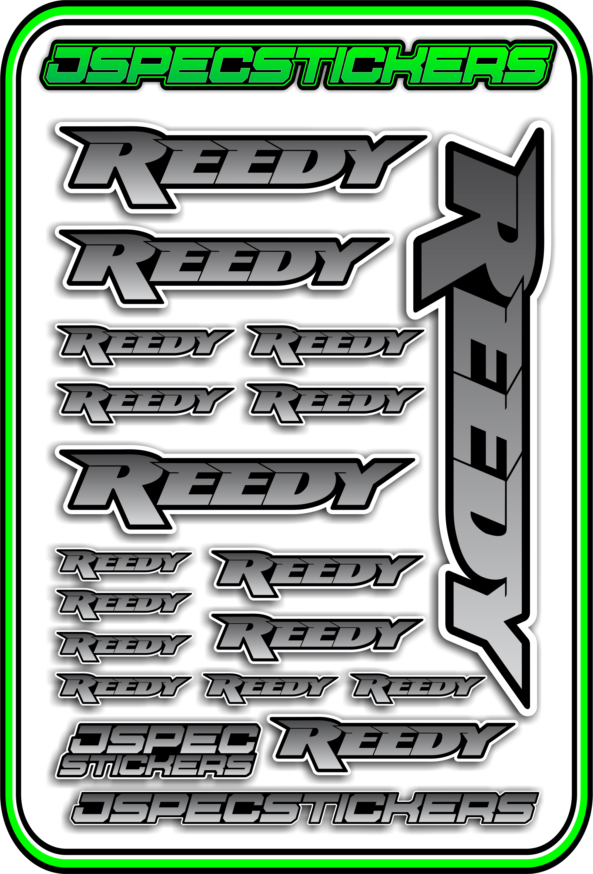 REEDY RC STICKER SHEET A5 - Jspec Stickers