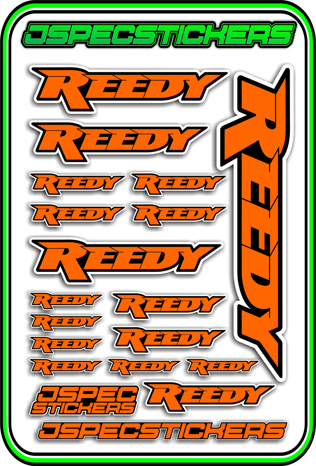 REEDY RC STICKER SHEET A5 - Jspec Stickers