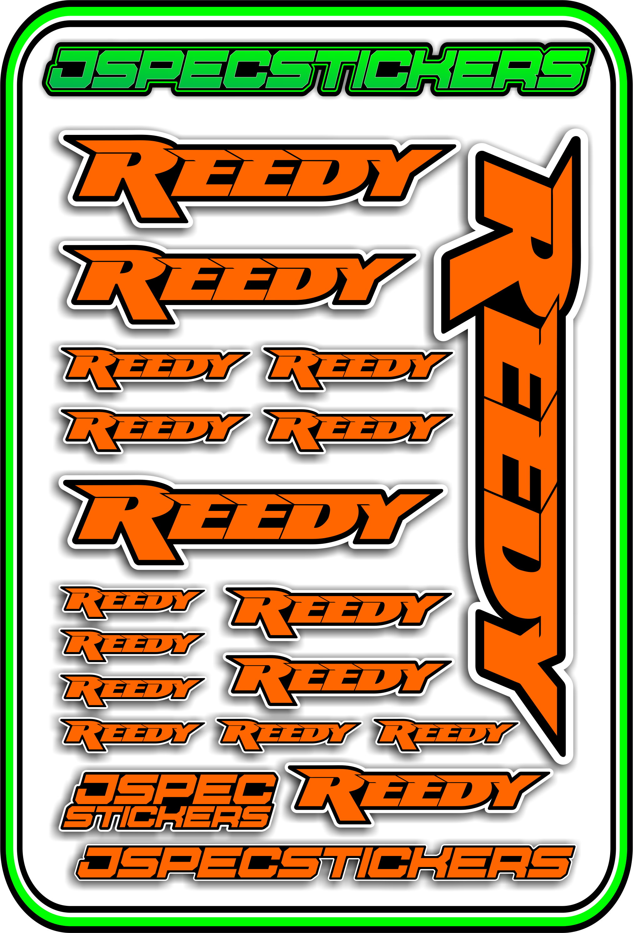 REEDY RC STICKER SHEET A5 - Jspec Stickers