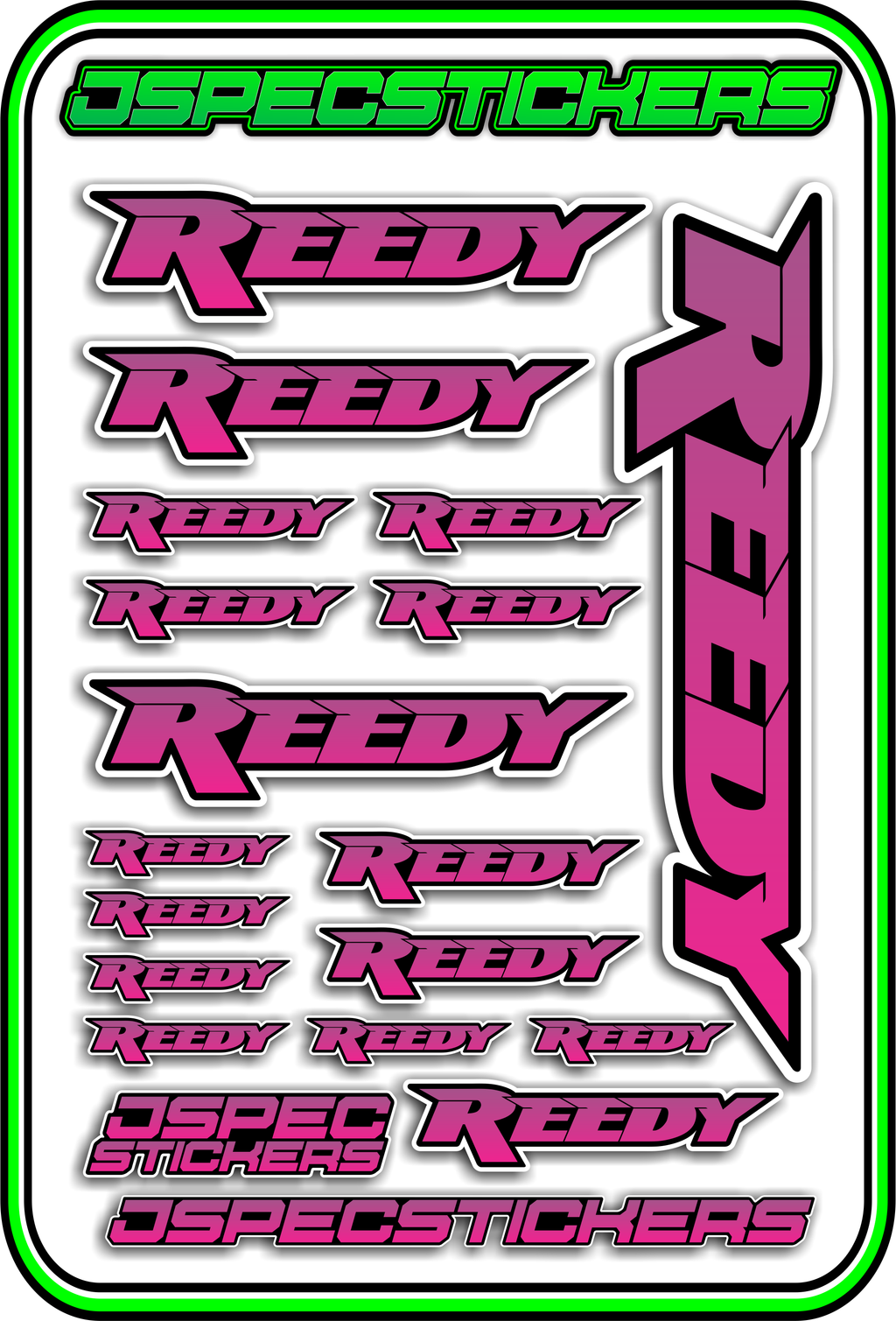 REEDY RC STICKER SHEET A5 - Jspec Stickers