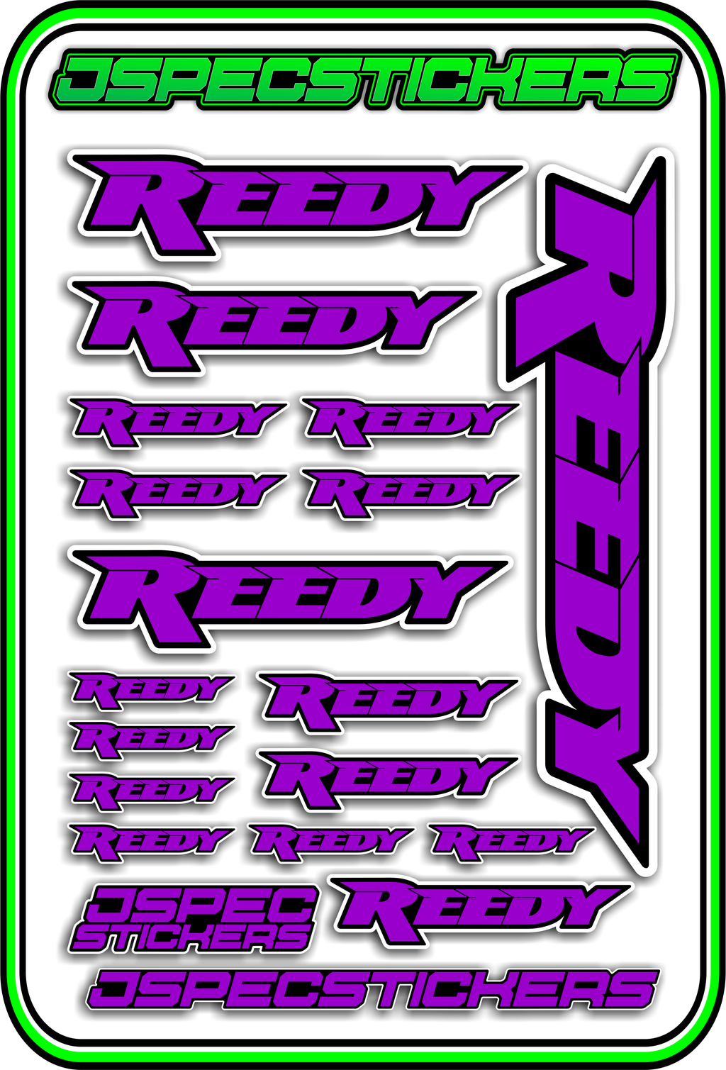 REEDY RC STICKER SHEET A5 - Jspec Stickers