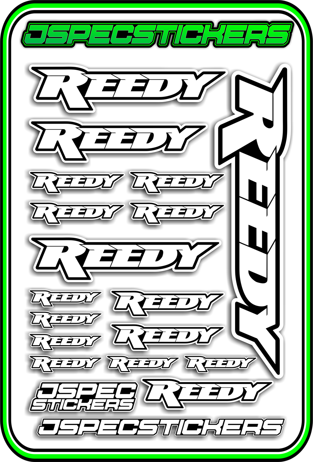REEDY RC STICKER SHEET A5 - Jspec Stickers
