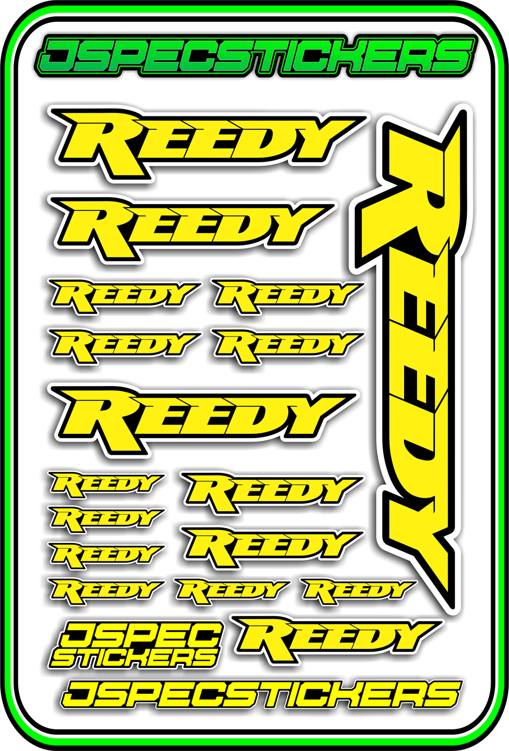 REEDY RC STICKER SHEET A5 - Jspec Stickers