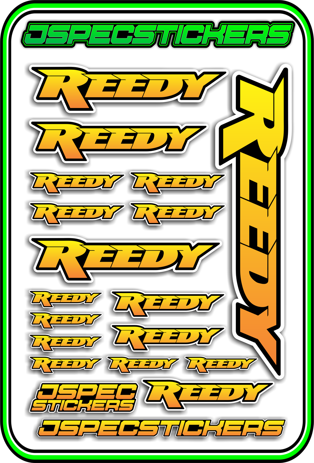REEDY RC STICKER SHEET A5 - Jspec Stickers