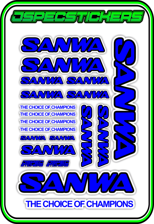 SANWA RC STICKER SHEET A5 - Jspec Stickers