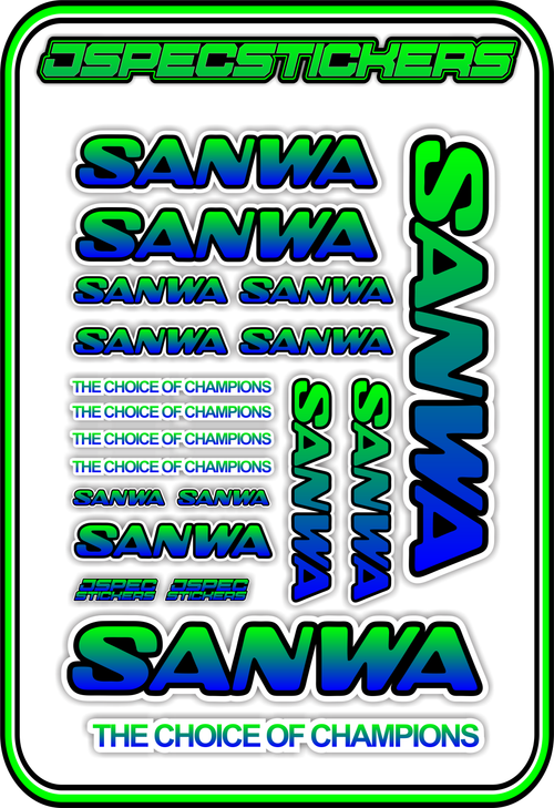 SANWA RC STICKER SHEET A5 - Jspec Stickers