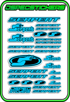 SERPENT RC STICKER SHEET A5 - Jspec Stickers