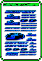SERPENT RC STICKER SHEET A5 - Jspec Stickers