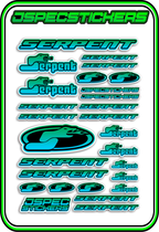 SERPENT RC STICKER SHEET A5 - Jspec Stickers
