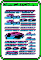 SERPENT RC STICKER SHEET A5 - Jspec Stickers