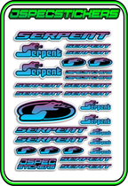 SERPENT RC STICKER SHEET A5 - Jspec Stickers