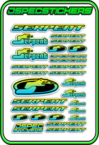 SERPENT RC STICKER SHEET A5 - Jspec Stickers