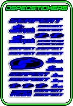 SERPENT RC STICKER SHEET A5 - Jspec Stickers